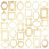 лист односторонней бумаги с фольгированием, дизайн golden frames white, 30,5см х 30,5см