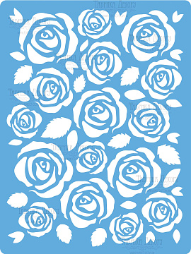 Stencil for crafts 15x20cm "Roses Maxi Background" #192