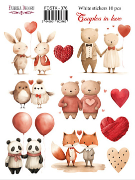 Set of stickers 10 pcs, Couples in love, #376