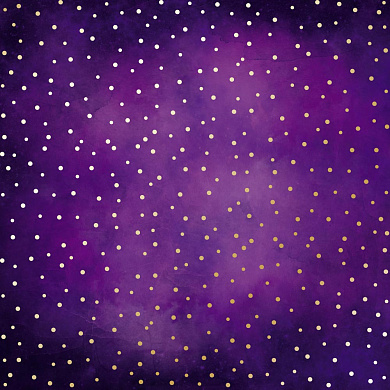лист односторонней бумаги с фольгированием, дизайн golden drops, color violet aquarelle, 30,5см х 30,5 см