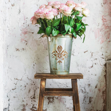 трафарет многоразовый xl (30х21см),узор ирис #113 фабрика декору - 2