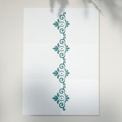 трафарет многоразовый 6x20см бордюр классика 1 #139-1 фабрика декору - 2