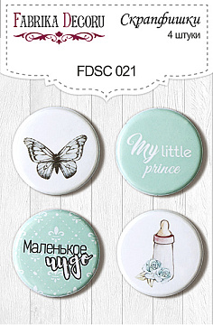 Set of 4pcs flair buttons for scrabooking #021
