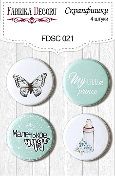 Set mit 4 Flair-Buttons für Scrapbooking #021