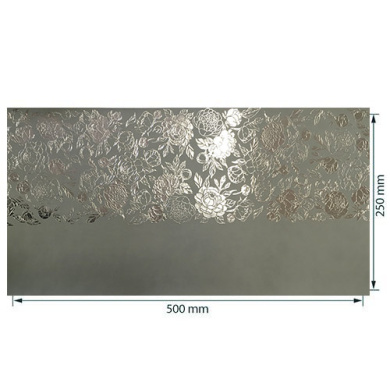 отрез кожзама с тиснением серебряной фольгой, дизайн silver peony passion, color gray, 50см х 25см - 2 отрез кожзама с тиснением серебряной фольгой, дизайн silver peony passion, color gray, 50см х 25см - 2