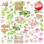 Doppelseitiges Scrapbooking-Papier-Set Frühlingsblüte, 20 cm x 20 cm, 10 Blätter