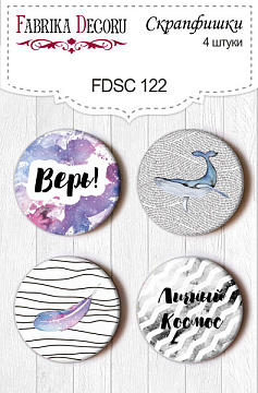 Set mit 4 Flair-Buttons für Scrapbooking #122