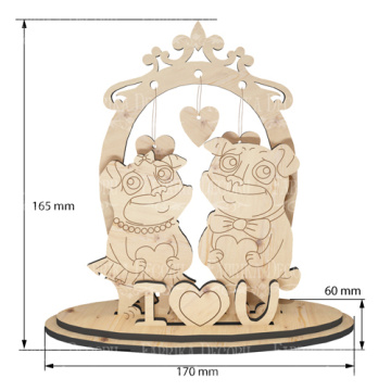 Blank for decoration #377 Doggies in love - 2 Blank for decoration #377 Doggies in love - 2