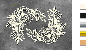 Chipboard embellishments set, Peony Passion #732