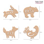 Set of Christmas tree decorations "Fairy-tale animals ethno", 10pcs - 9