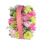 "Peach Elegy"  Flowers in a box purse, 200 x 200 x 100 mm - 0