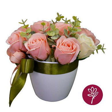 floristic interior composition "roses present", 200 x 200 x 180 mm 