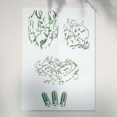 трафарет многоразовый, 15 см x 20 см, охота , #361 фабрика декору - 2