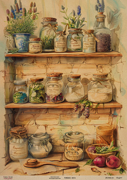Kraftowy papier do decoupage, 29,7x42cm, „Botanica Kraft”, #0014