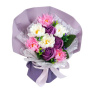 Bouquet of white and purple chrysanthemums with roses “Surprise” - 3