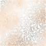 Sheet of single-sided paper embossed with silver foil, pattern Silver Butterflies, color Beige watercolor 12"x12" 