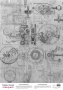 Деко веллум (лист кальки с рисунком) Grunge Technical drawing, А3 (29,7см х 42см)