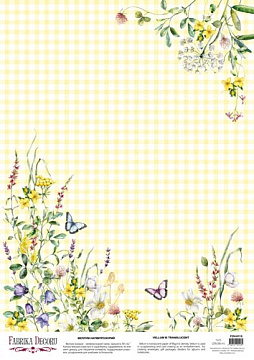 Deco vellum colored sheet Summer meadow Wild flowers, A3 (11,7" х 16,5")