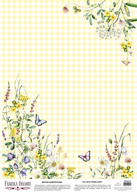 deco vellum colored sheet summer meadow wild flowers, a3 (11,7" х 16,5")