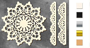 Chipboard embellishments set,  "Winter napkin" #076