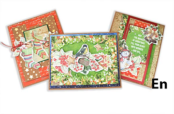 DIY Kit for making up 3 pc "Awaiting Christmas" greeting cards, 12cm x 15cm, #2