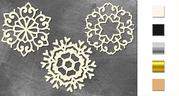 Chipboards set  "Snowflakes" #218
