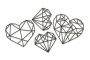 Набор чипбордов Грани сердца 15х15 см #377