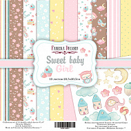 набор скрапбумаги sweet baby girl 20x20 см, 10 листов