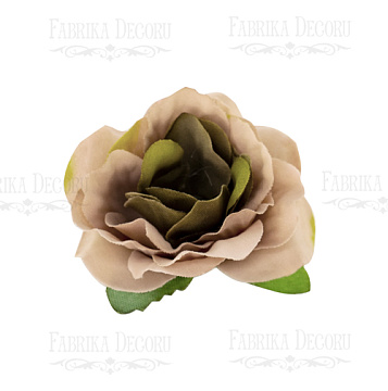 Rose flowers, color Beige with olive, 1pcs