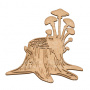  Art board Stump with mushrooms 30х29 cm