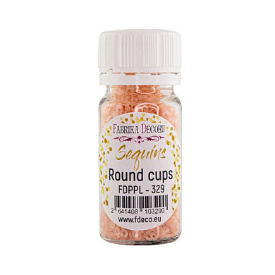 Sequins Round cups, peach, #329