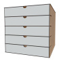 DIY Organizer meblowy na artykuły papiernicze, artystyczne, przybory do szycia itp. 365 mm x 365 mm x 385 mm, zestaw #02