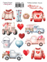 Set of stickers 14 pcs, Attributes for st.Valentine's day, #377