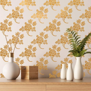 трафарет многоразовый xl (30х30см), розы арт деко #002 фабрика декору - 2