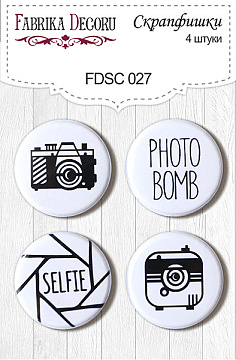 Set of 4pcs flair buttons for scrabooking #027