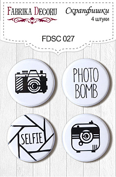 Set mit 4 Flair-Buttons für Scrapbooking #027