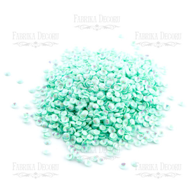Sequins Round cups, mint with iridescent nacre, #312 - 2 Sequins Round cups, mint with iridescent nacre, #312 - 2
