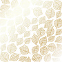 Blatt aus einseitigem Papier mit Goldfolienprägung, Muster Golden Delicate Leaves White, 12"x12"