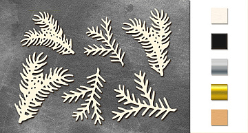 Chipboard embellishments set, "Spruce sprigs" #102