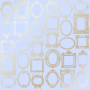 Лист односторонней бумаги с фольгированием, дизайн Golden Frames Purple, 30,5см х 30,5см