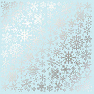 лист односторонней бумаги с фольгированием silver snowflakes blue 30,5х30,5 см