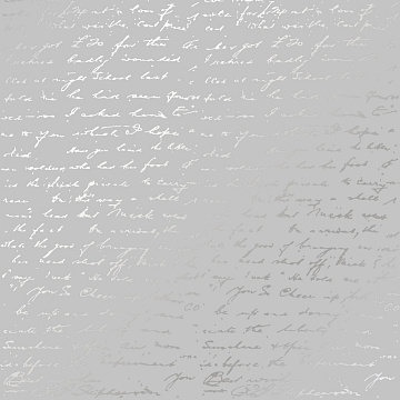 Einseitig bedrucktes Blatt Papier mit Silberfolie, Muster Silberner Text Grau 12"x12"