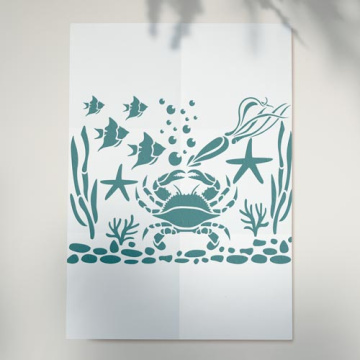 Stencil reusable, 15x20cm "Sea bottom", #372 - 2 Stencil reusable, 15x20cm "Sea bottom", #372 - 2