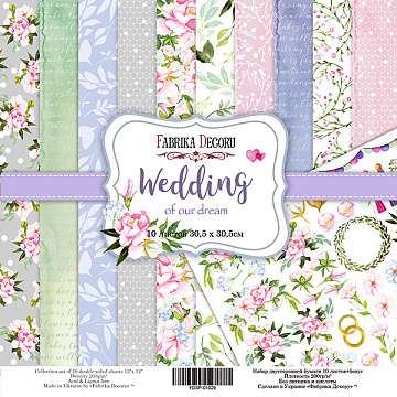 Doppelseitiges Scrapbooking-Papier-Set Hochzeit unseres Traums, 30.5 cm x 30.5cm, 10 Blätter