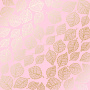 Blatt aus einseitigem Papier mit Goldfolienprägung, Muster Golden Delicate Leaves Pink, 12"x12"