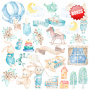 Double-sided scrapbooking paper set  Dreamy baby boy 8"x8", 10 sheets - 10