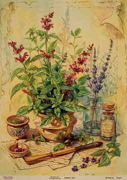 Kraftowy papier do decoupage, 29,7x42cm, „Botanica Kraft”, #0013