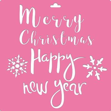 Stencil for decoration XL size (30*30cm),  Merry Christmas and Happy New Year  #183