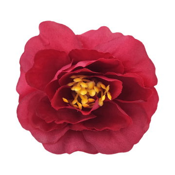 A tea rose flower with stamens, color Cherry, 1pc - 2 A tea rose flower with stamens, color Cherry, 1pc - 2
