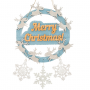 Weihnachtskranz aus MDF "Merry Christmas", 340x300mm, Rohling für Dekoration #215